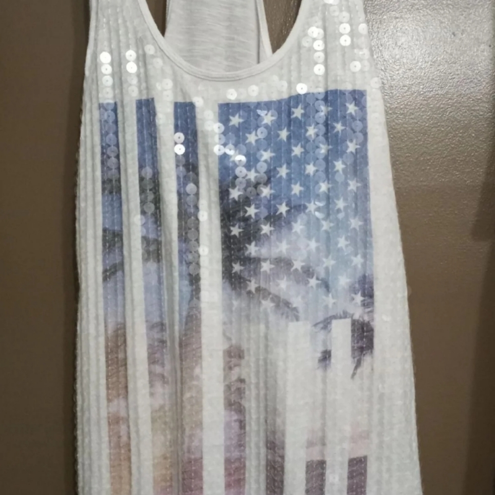 PINK sequin racerback tank top